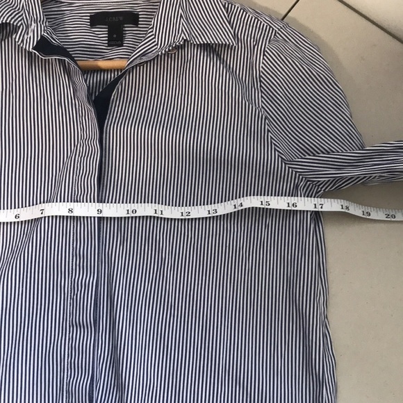 J. Crew Endless shirt blue stripe tunic top button front size 0 or small - Picture 9 of 12